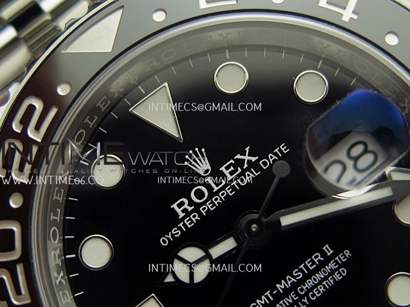 GMT-Master II 126710 BLNR Black Blue 904L SS Gold Factory 1:1 Best Edition Black Dial On Jubilee Bracelet SH3285 CHS