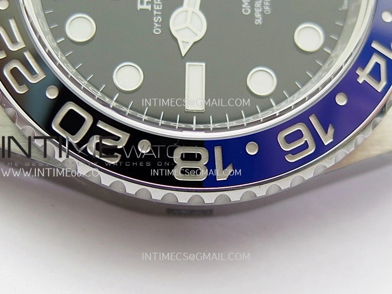 GMT-Master II 126710 BLNR Black Blue 904L SS Gold Factory 1:1 Best Edition Black Dial On Jubilee Bracelet SH3285 CHS