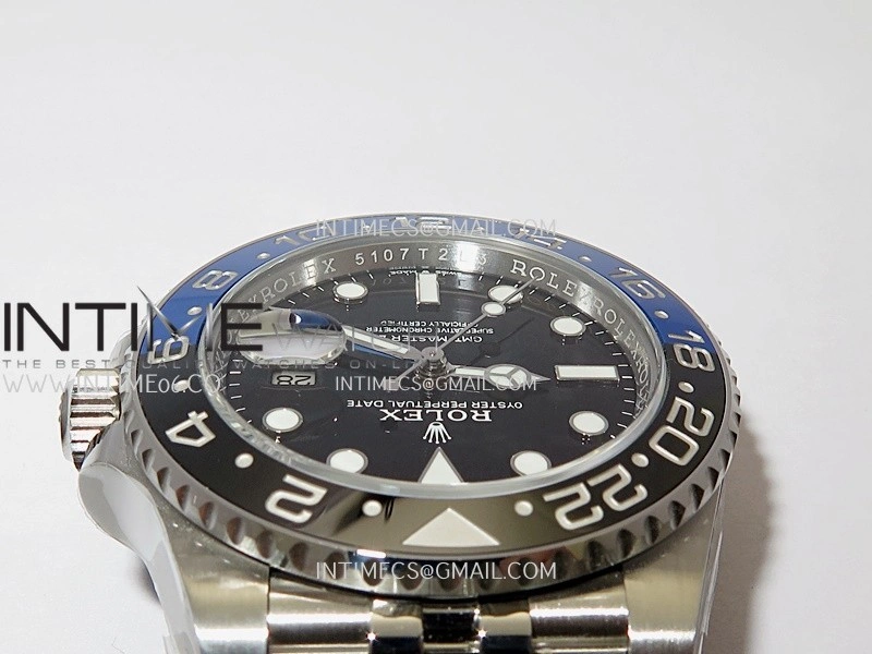 GMT-Master II 126710 BLNR Black Blue 904L SS Gold Factory 1:1 Best Edition Black Dial On Jubilee Bracelet SH3285 CHS
