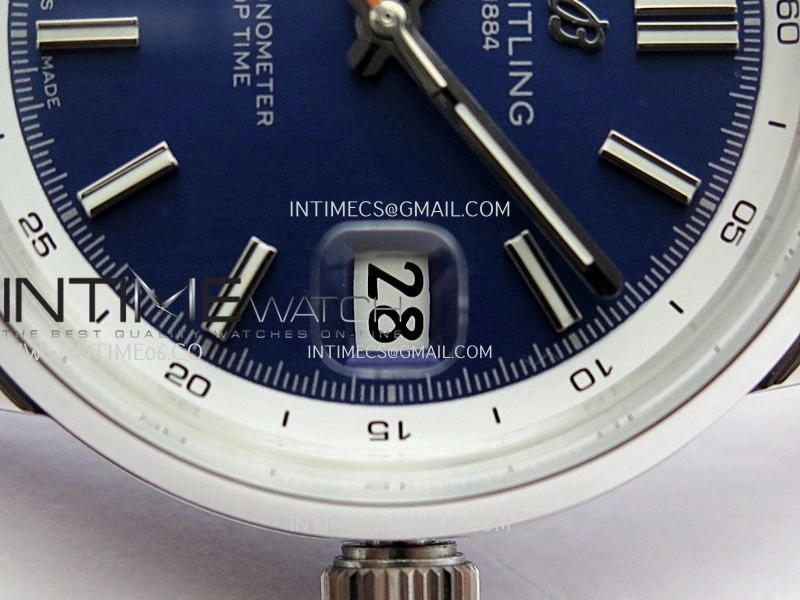 Top Time AB3113 38mm SS BLSF 1:1 Best Edition Blue Dial On Black Leather Strap Asian B31