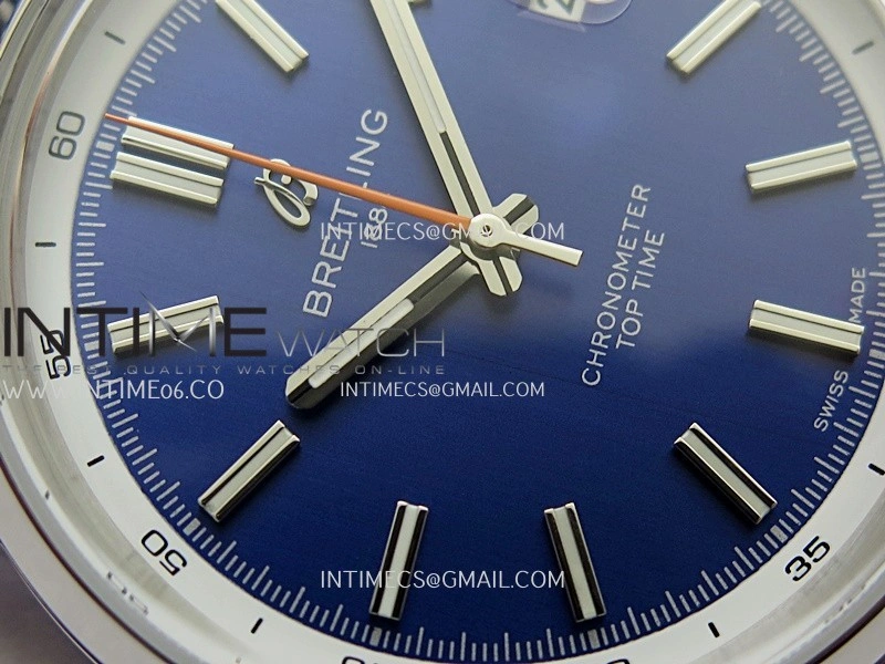 Top Time AB3113 38mm SS BLSF 1:1 Best Edition Blue Dial On Black Leather Strap Asian B31