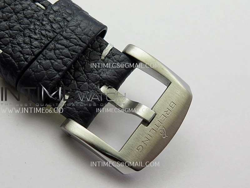 Top Time AB3113 38mm SS BLSF 1:1 Best Edition Blue Dial On Black Leather Strap Asian B31