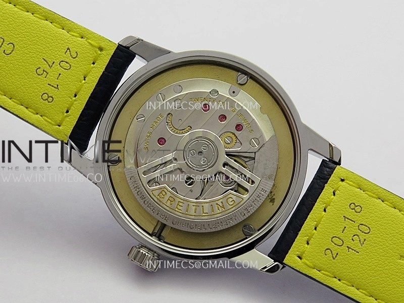Top Time AB3113 38mm SS BLSF 1:1 Best Edition Blue Dial On Black Leather Strap Asian B31