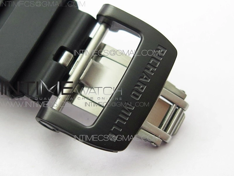 RM12-1 Real Tourbillon Forge Carbon KVF Best Edition Skeleton Dial Yellow inner bezel on Black Rubber Strap