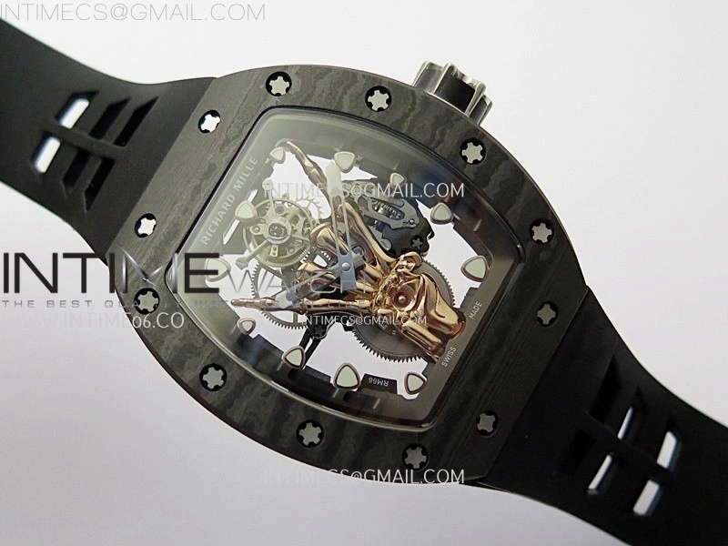 RM066 Real Forge Carbon RG YSF Best Edition Skeleton Dial on Black Rubber Strap Asian Tourbillon
