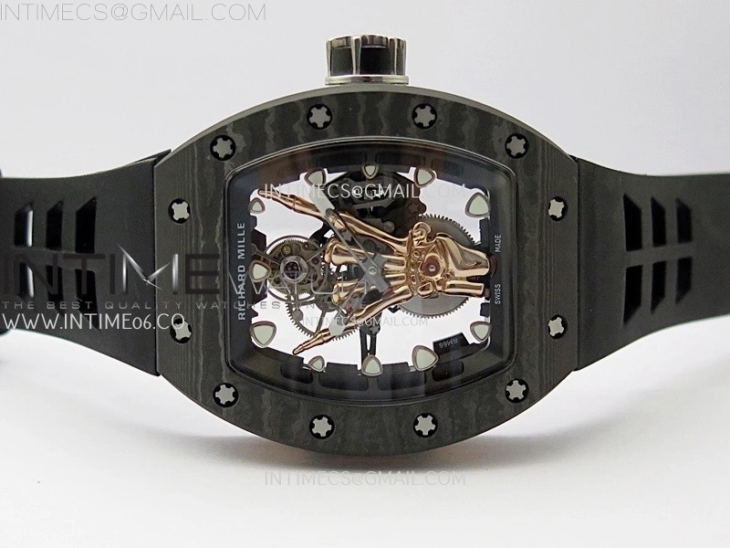 RM066 Real Forge Carbon RG YSF Best Edition Skeleton Dial on Black Rubber Strap Asian Tourbillon