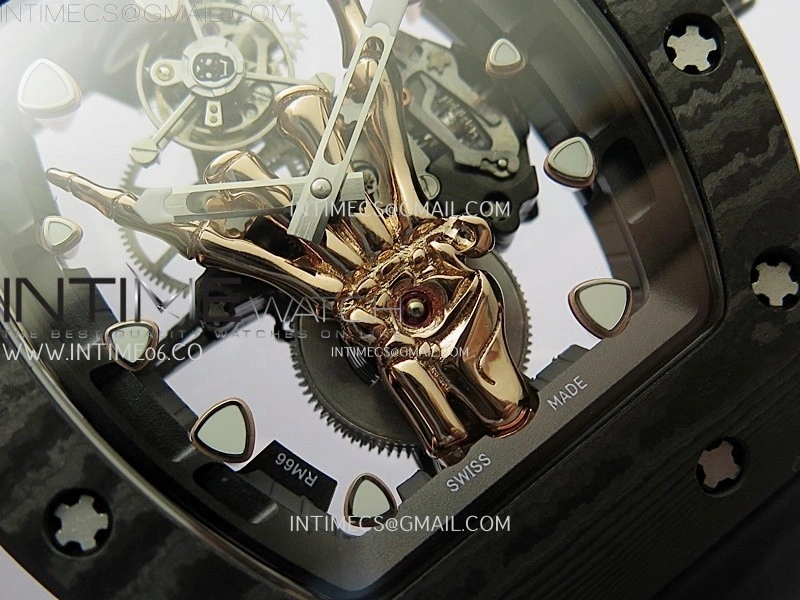 RM066 Real Forge Carbon RG YSF Best Edition Skeleton Dial on Black Rubber Strap Asian Tourbillon