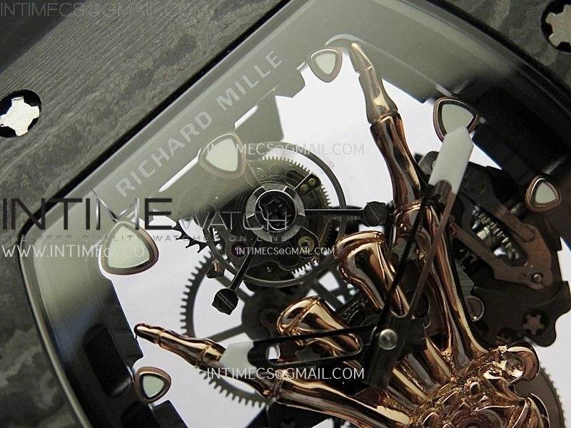 RM066 Real Forge Carbon RG YSF Best Edition Skeleton Dial on Black Rubber Strap Asian Tourbillon