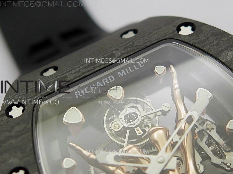 RM066 Real Forge Carbon RG YSF Best Edition Skeleton Dial on Black Rubber Strap Asian Tourbillon