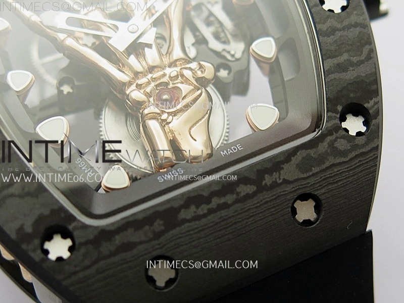 RM066 Real Forge Carbon RG YSF Best Edition Skeleton Dial on Black Rubber Strap Asian Tourbillon