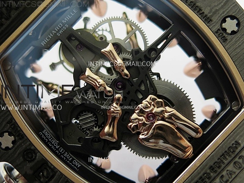 RM066 Real Forge Carbon RG YSF Best Edition Skeleton Dial on Black Rubber Strap Asian Tourbillon