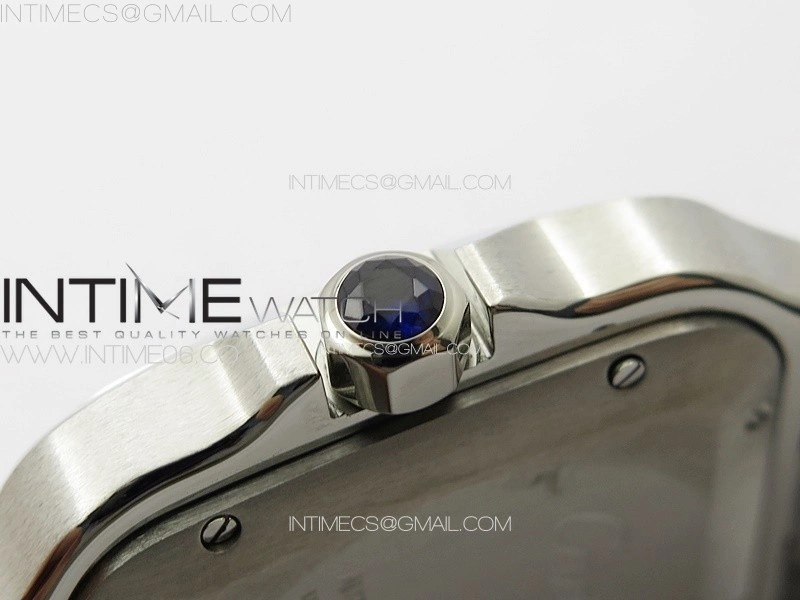 Santos de Cartier 40mm SS GF 1:1 Best Edition Blue Dial on Black Rubber Strap MIYOTA 9015