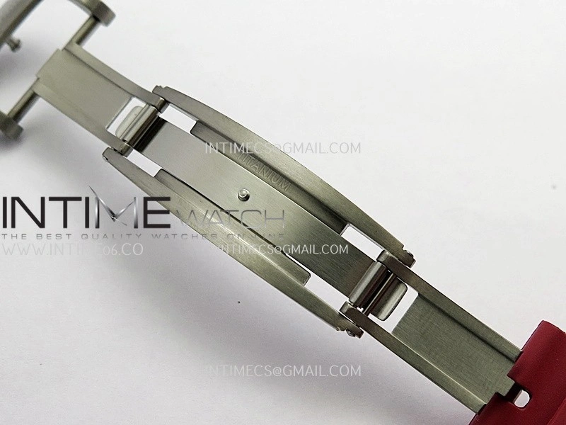 RM055 Red Inner Bezel White Ceramic RF 1:1 Best Edition Skeleton Dial On Red Rubber Strap RMUL2 Super Clone