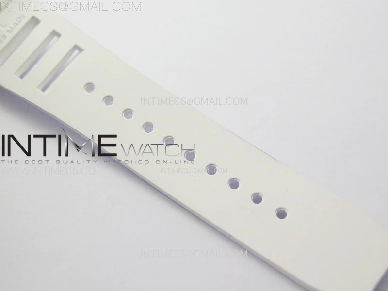 RM052 Skull White Ceramic RG Real Tourbillon YSF Best Edition RG Skull Dial on White Rubber Strap