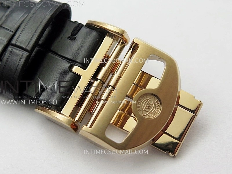 Portuguese Chrono IW371609 RG ZF 1:1 Best Edition Black Dial on Black Leather Strap A69355