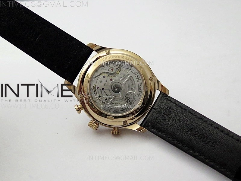 Portuguese Chrono IW371609 RG ZF 1:1 Best Edition Black Dial on Black Leather Strap A69355