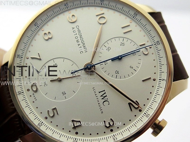 Portuguese Chrono IW371611 RG ZF 1:1 Best Edition White Dial on Brown Leather Strap A69355