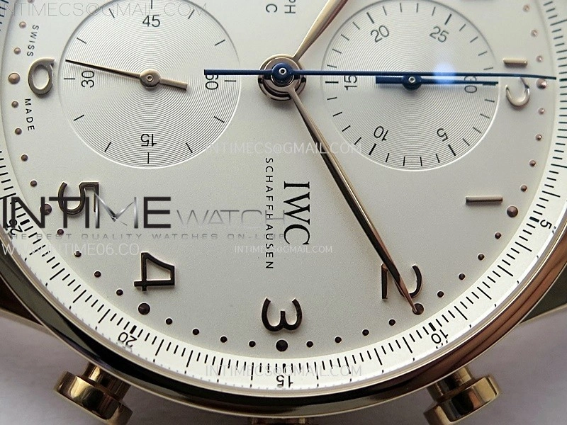 Portuguese Chrono IW371611 RG ZF 1:1 Best Edition White Dial on Brown Leather Strap A69355