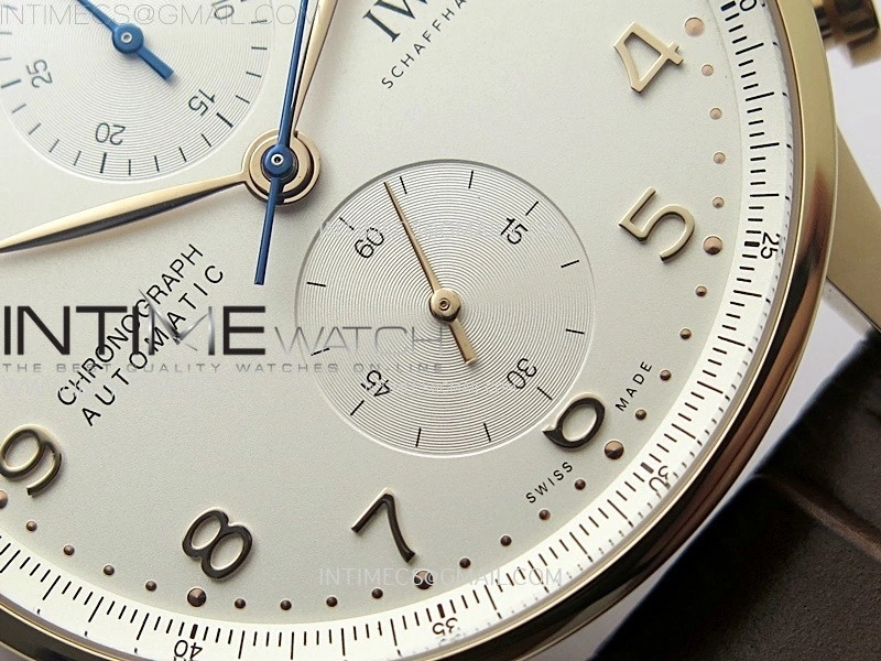 Portuguese Chrono IW371611 RG ZF 1:1 Best Edition White Dial on Brown Leather Strap A69355