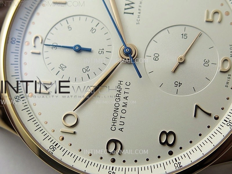 Portuguese Chrono IW371611 RG ZF 1:1 Best Edition White Dial on Brown Leather Strap A69355