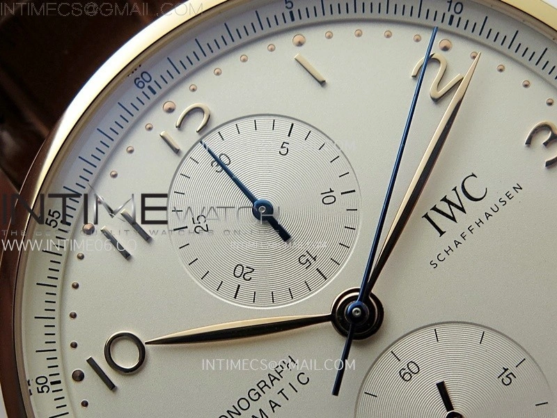 Portuguese Chrono IW371611 RG ZF 1:1 Best Edition White Dial on Brown Leather Strap A69355