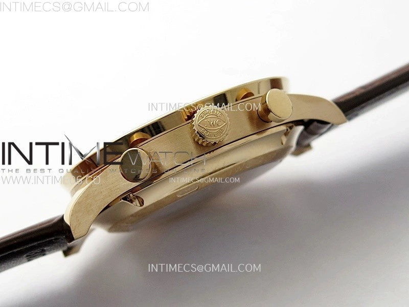 Portuguese Chrono IW371611 RG ZF 1:1 Best Edition White Dial on Brown Leather Strap A69355
