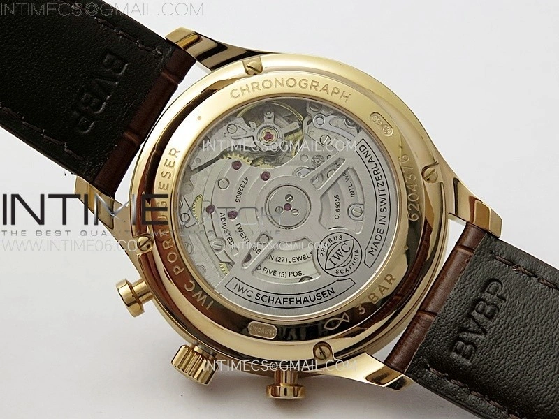 Portuguese Chrono IW371611 RG ZF 1:1 Best Edition White Dial on Brown Leather Strap A69355