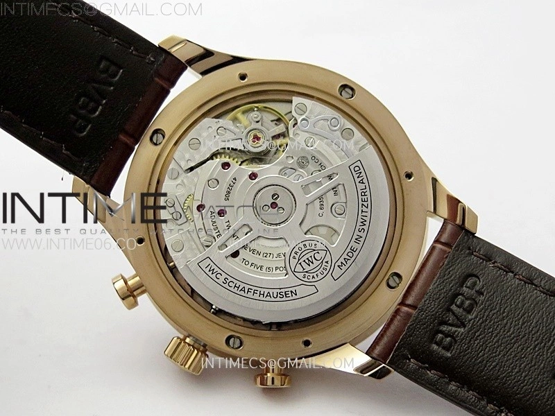 Portuguese Chrono IW371611 RG ZF 1:1 Best Edition White Dial on Brown Leather Strap A69355