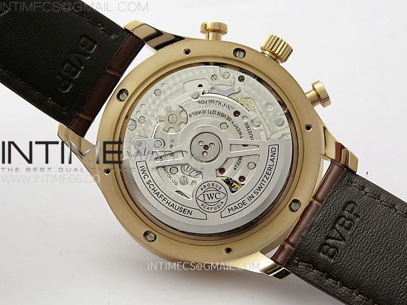 Portuguese Chrono IW371611 RG ZF 1:1 Best Edition White Dial on Brown Leather Strap A69355
