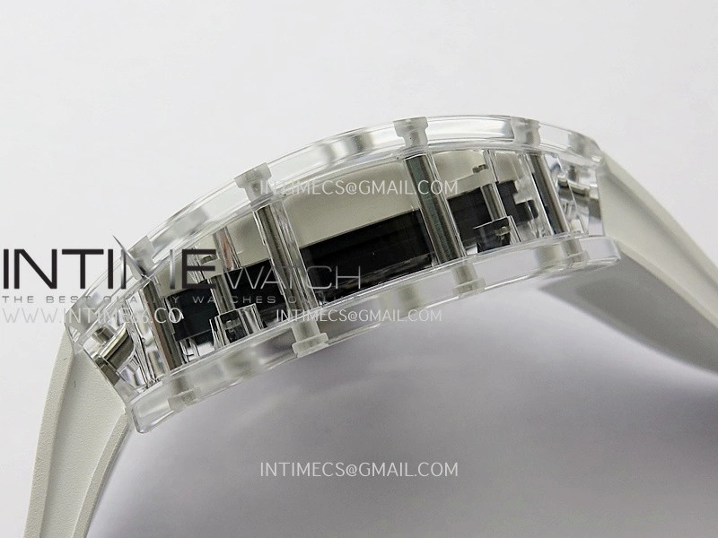 RM055 Transparent White Inner Sonic Best Edition Skeleton Dial On White Rubber Strap RMUL2 Super Clone