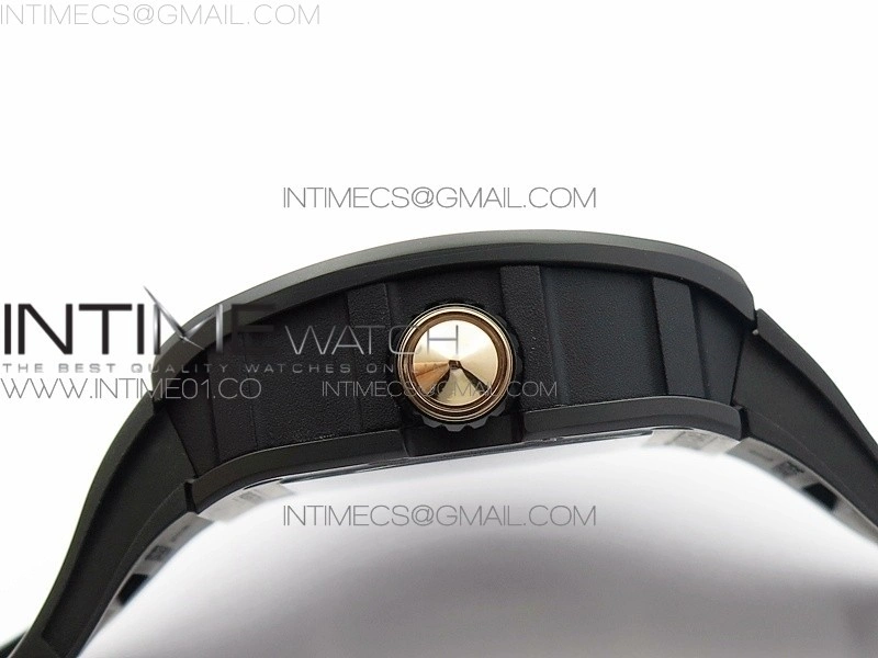 RM023 Real Ceramic Case KVF Best Edition Eagle Skeleton Dial RG Crown on Black Rubber Strap MIYOTA8215