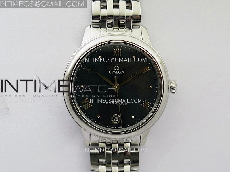 De Ville Prestige 34mm SS VSF 1:1 Best Edition Green Dial YG Marker On SS Bracelet A8000
