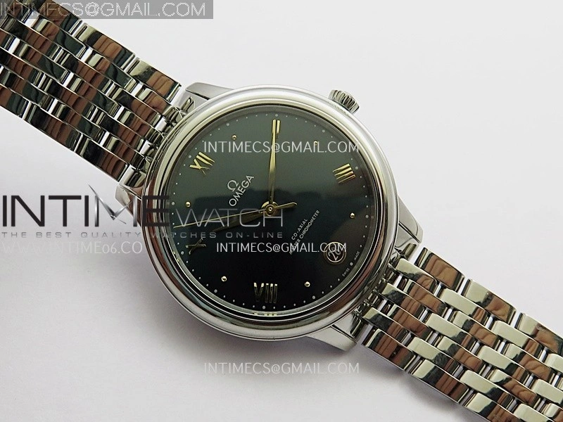 De Ville Prestige 34mm SS VSF 1:1 Best Edition Green Dial YG Marker On SS Bracelet A8000
