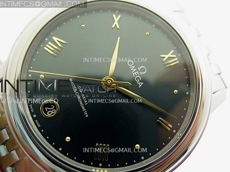De Ville Prestige 34mm SS VSF 1:1 Best Edition Green Dial YG Marker On SS Bracelet A8000