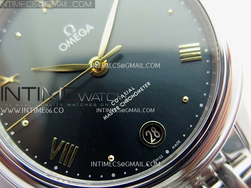 De Ville Prestige 34mm SS VSF 1:1 Best Edition Green Dial YG Marker On SS Bracelet A8000