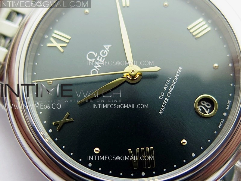 De Ville Prestige 34mm SS VSF 1:1 Best Edition Green Dial YG Marker On SS Bracelet A8000