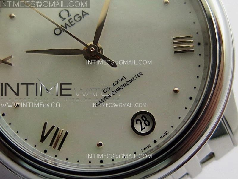 De Ville Prestige 34mm SS VSF 1:1 Best Edition White MOP Dial On SS Bracelet A8000