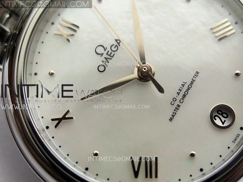 De Ville Prestige 34mm SS VSF 1:1 Best Edition White MOP Dial On SS Bracelet A8000