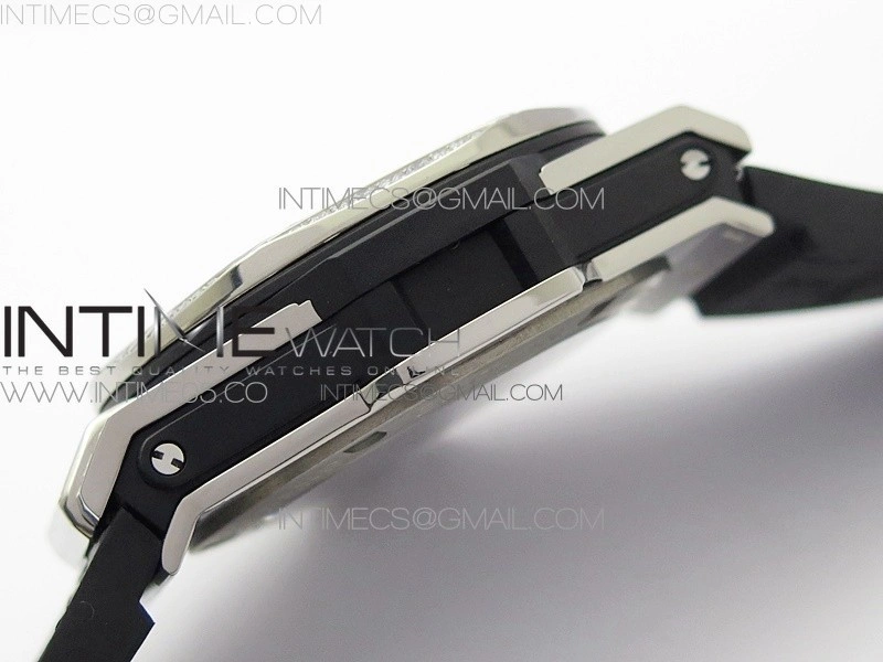 Big Bang Sang Bleu Ti Crystal And Case WWF 1:1 Best Edition Black Skeletonal Dial On Black Gummy Strap Asian HB1213 V2