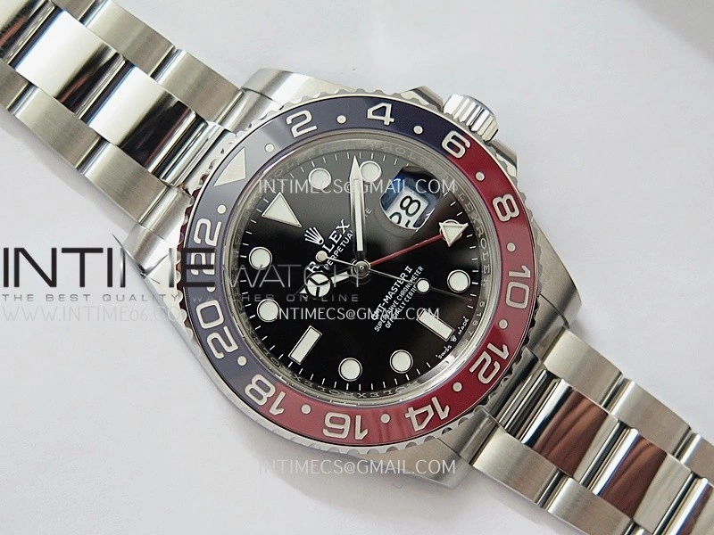 GMT-Master II 126710 BLRO Blue Red 904L SS Clean Plus 1:1 Best Edition Black Dial On Oyster Bracelet DD3285 CHS