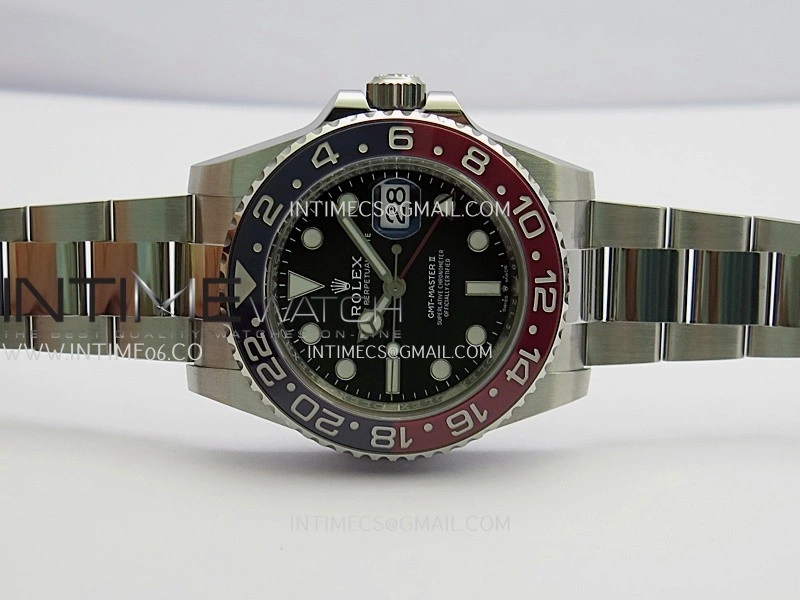 GMT-Master II 126710 BLRO Blue Red 904L SS Clean Plus 1:1 Best Edition Black Dial On Oyster Bracelet DD3285 CHS