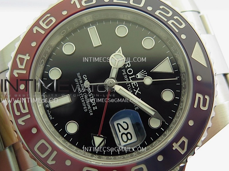 GMT-Master II 126710 BLRO Blue Red 904L SS Clean Plus 1:1 Best Edition Black Dial On Oyster Bracelet DD3285 CHS