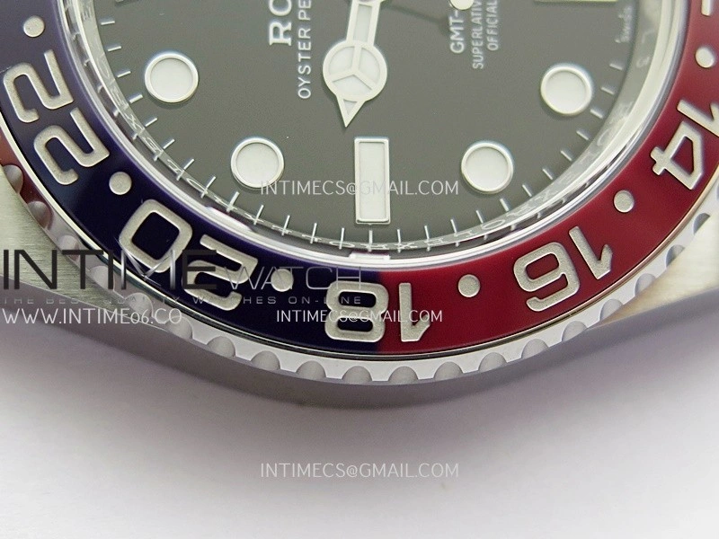 GMT-Master II 126710 BLRO Blue Red 904L SS Clean Plus 1:1 Best Edition Black Dial On Oyster Bracelet DD3285 CHS