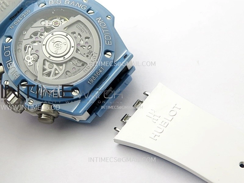 Hublot Big Bang Unico Blue White Ceramic BBF 1:1 Best Edition Skeleton Dial on Blue White Rubber Strap A1280