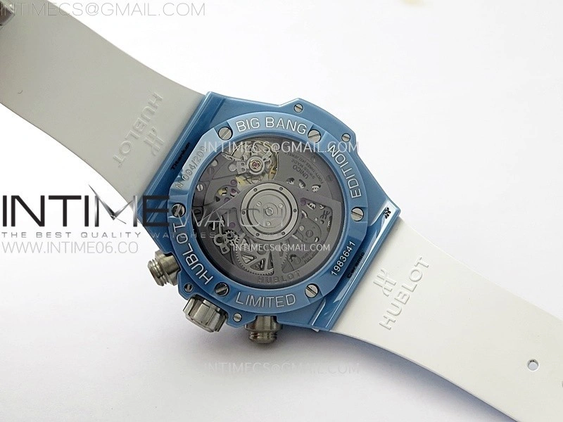 Hublot Big Bang Unico Blue White Ceramic BBF 1:1 Best Edition Skeleton Dial on Blue White Rubber Strap A1280