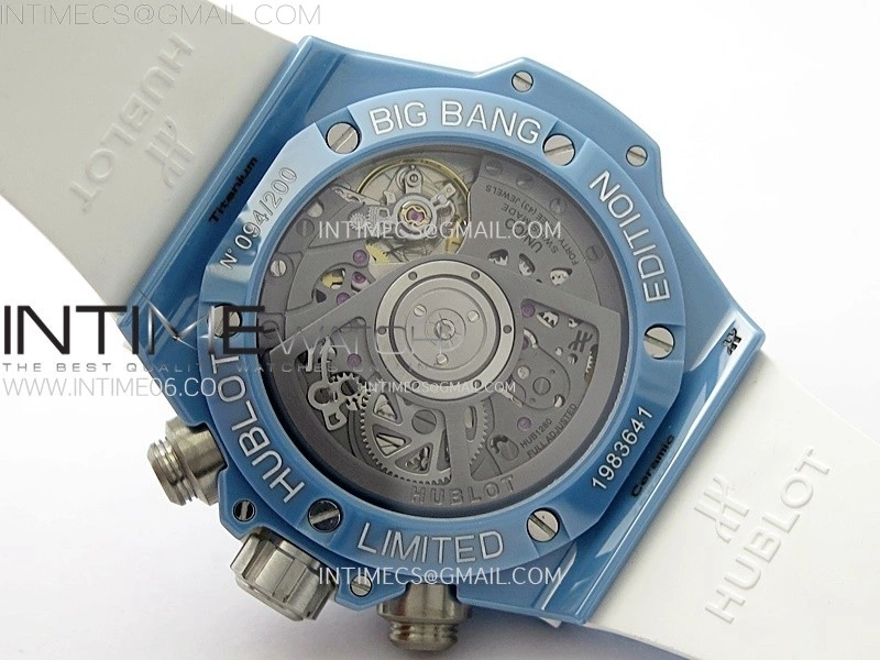 Hublot Big Bang Unico Blue White Ceramic BBF 1:1 Best Edition Skeleton Dial on Blue White Rubber Strap A1280