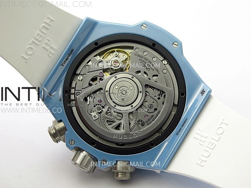 Hublot Big Bang Unico Blue White Ceramic BBF 1:1 Best Edition Skeleton Dial on Blue White Rubber Strap A1280