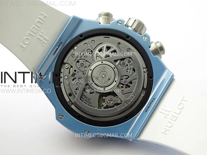Hublot Big Bang Unico Blue White Ceramic BBF 1:1 Best Edition Skeleton Dial on Blue White Rubber Strap A1280