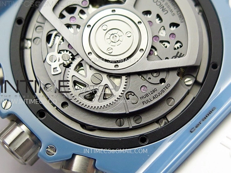 Hublot Big Bang Unico Blue White Ceramic BBF 1:1 Best Edition Skeleton Dial on Blue White Rubber Strap A1280