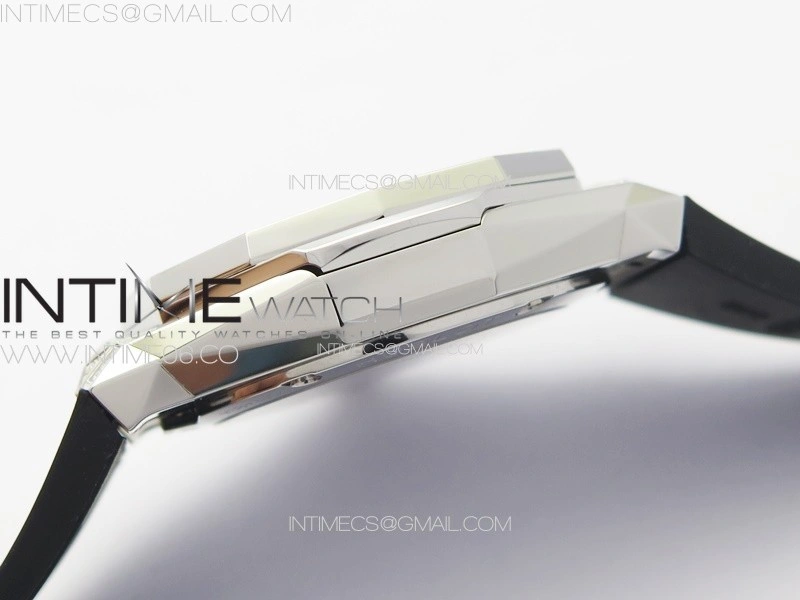 Classic Fusion Orlinski SS Full Real Diamonds B50F 1:1 Best Edition Black Faceted Dial on Black Rubber Strap A2892